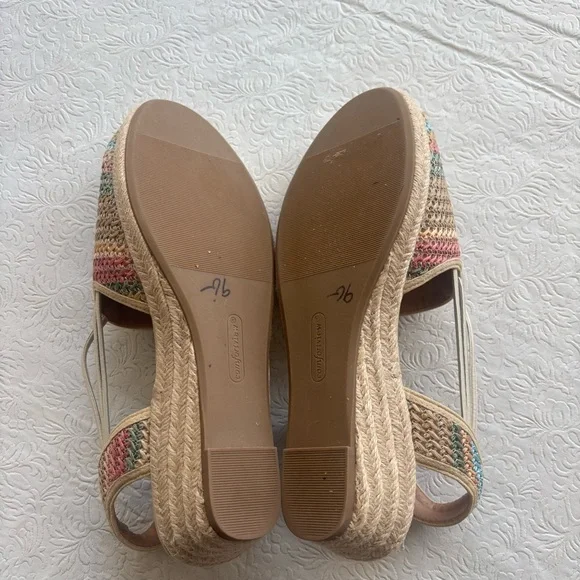 Comfortview Multicolor Braided Clea Espadrille Wedge Sandal, Size 10.5 Wide - Picture 14 of 16